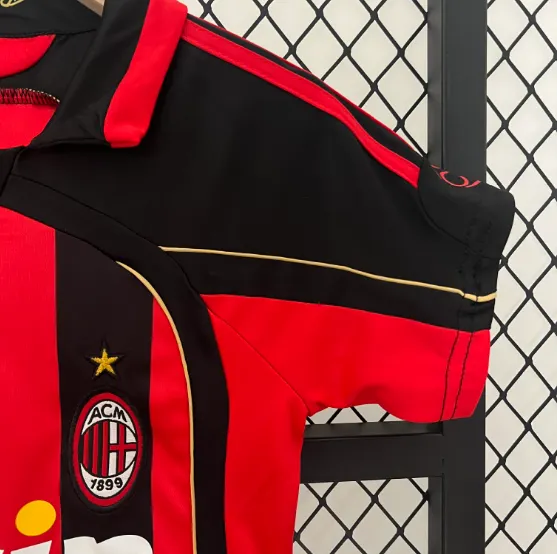 Retro 06/07 AC Milan Home Kids Kit Football Shirt Thai Quality