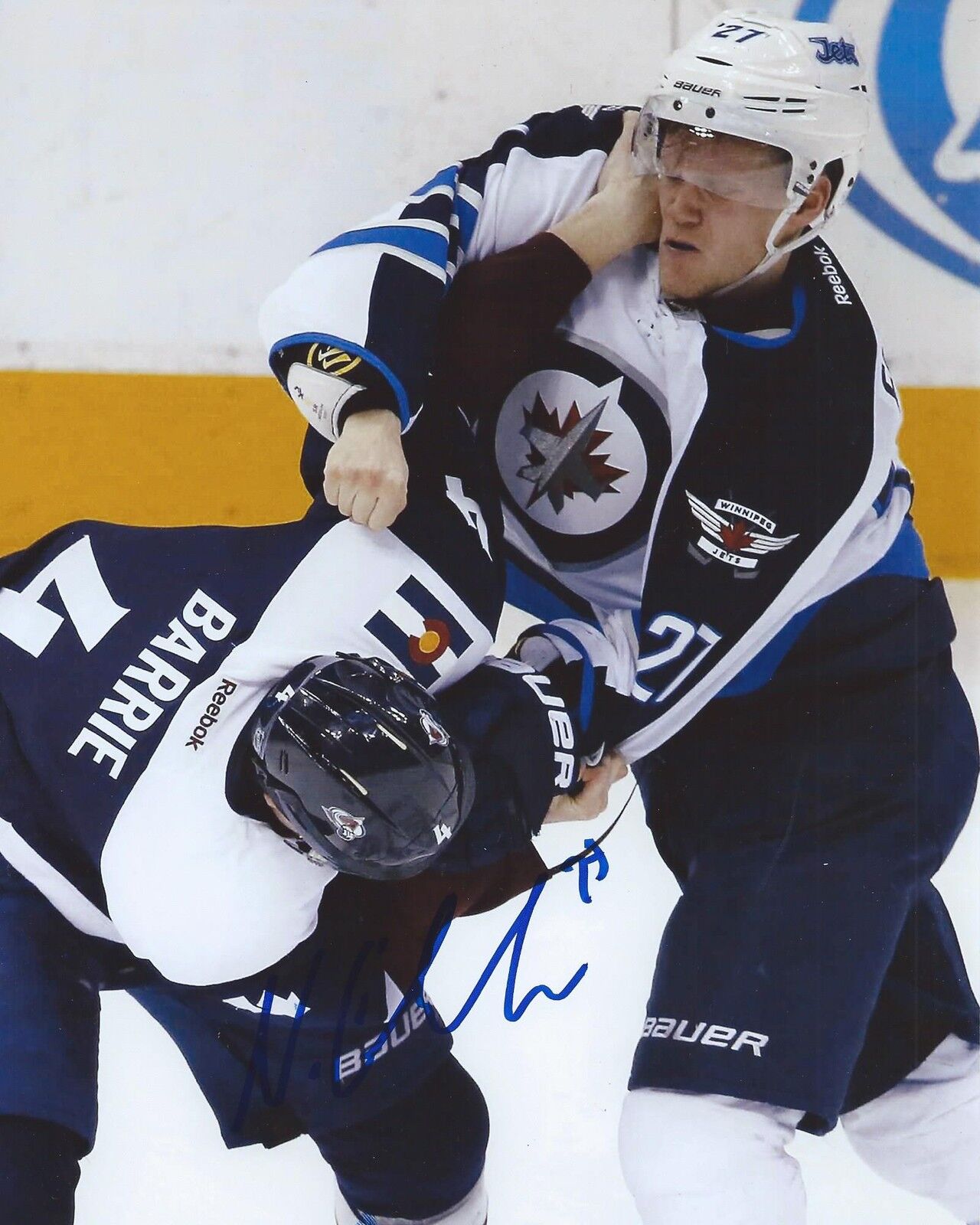 Nikolaj Ehlers Signed 8x10 Fight Photo Poster painting Winnipeg Jets Autographed COA