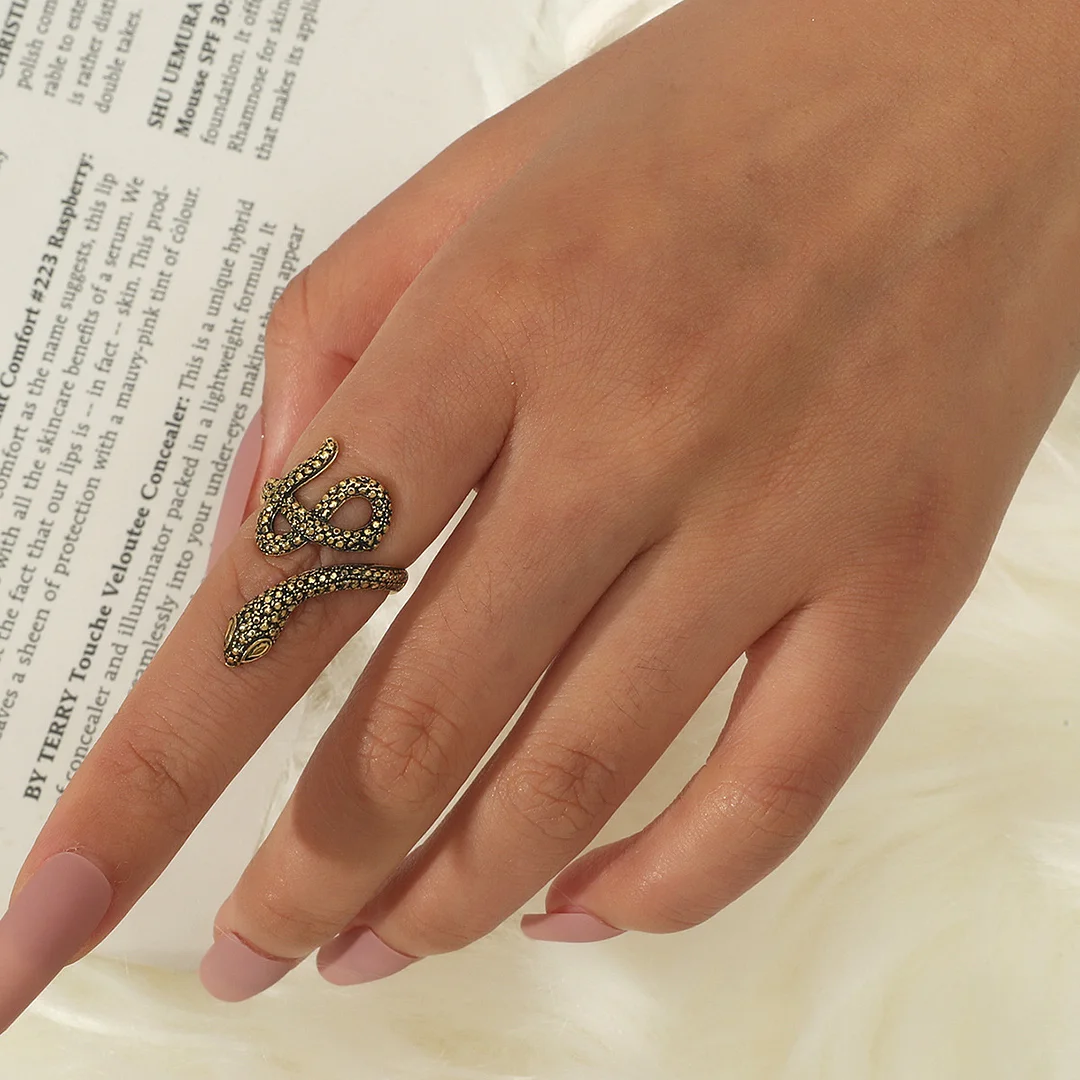 Snake Vintage Gold Plated Ring