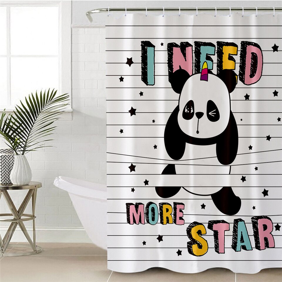 

Panda - Print Shower Curtain, 180*180cm, 501 Original