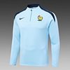 Joyfball 2024/2025 France Half-Pull Training Suit Wathet Football Shirt 1:1 Thai Quality