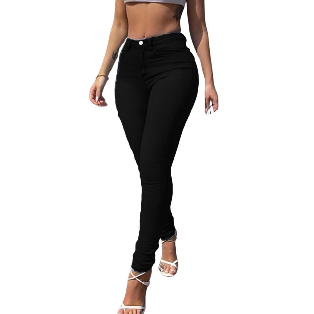 Mozpar Women Skinny Pants Super Soft Breathable Eye-catching Women Slim Elasticity Skinny Casual Denim Pants Women Trousers
