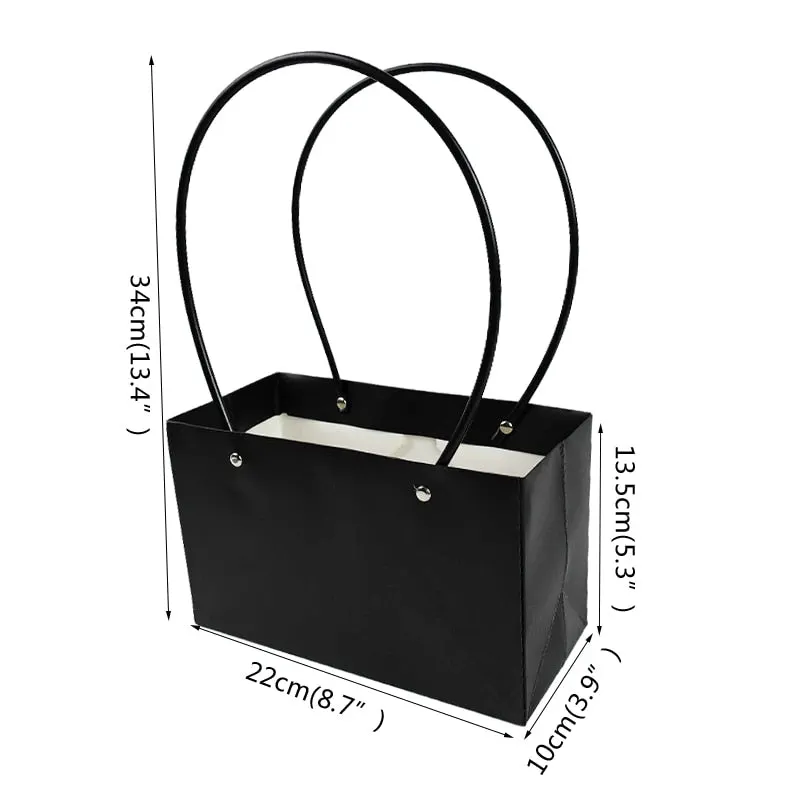 Portable Flower Box Waterproof Paper Handy Gift Bag Kraft Handbag Wedding Rose Party Gift Box Packaging For Candy Cake Birthday