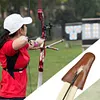 Leather Bow Tip Protector Bow Limb Guard Portable for Recurve Bow (Light Brown)