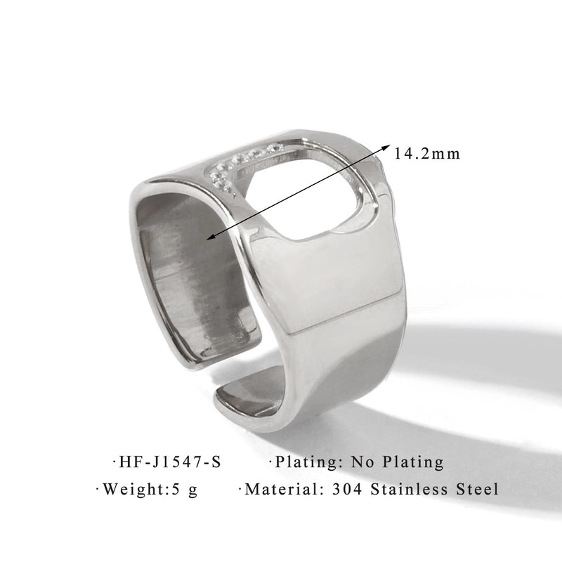 Minimalist Classic Style Solid Color 304 Stainless Steel Plating Rings