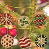 6pcs/set DIY Diamond Special Shape Pearl Art Hanging Wooden Christmas Tree Ornament Kit
