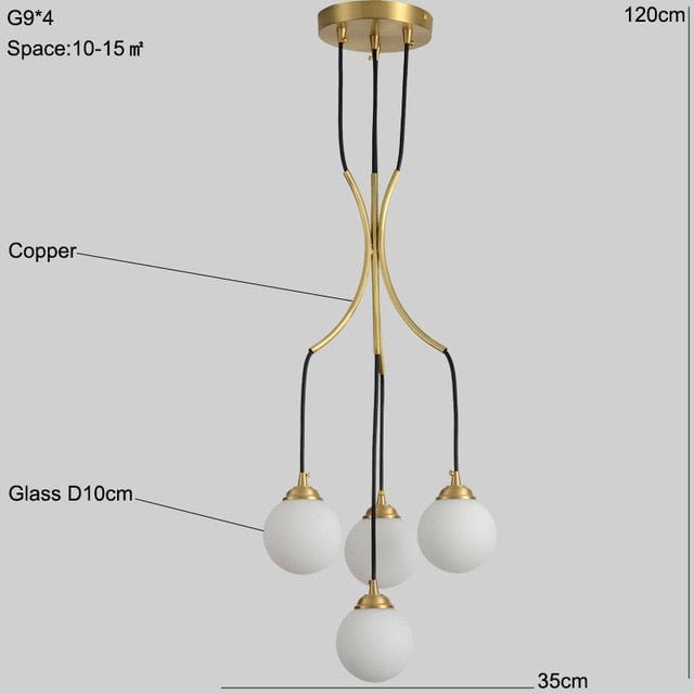 Modern Pendant Light With Round White Glass Ball Living Room Pendant Lamp Bedroom Hanging Lighting Stairwell Led Kitchen Fixture