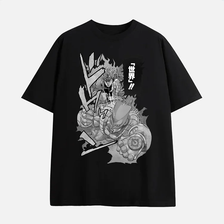 JoJo'S Bizarre Adventure, Stardust Fighter Graphic 100% Cotton Casual T-Shirt