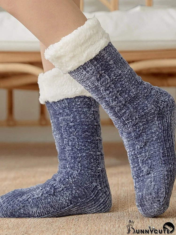 Plain Warm-keeping Cabin Socks