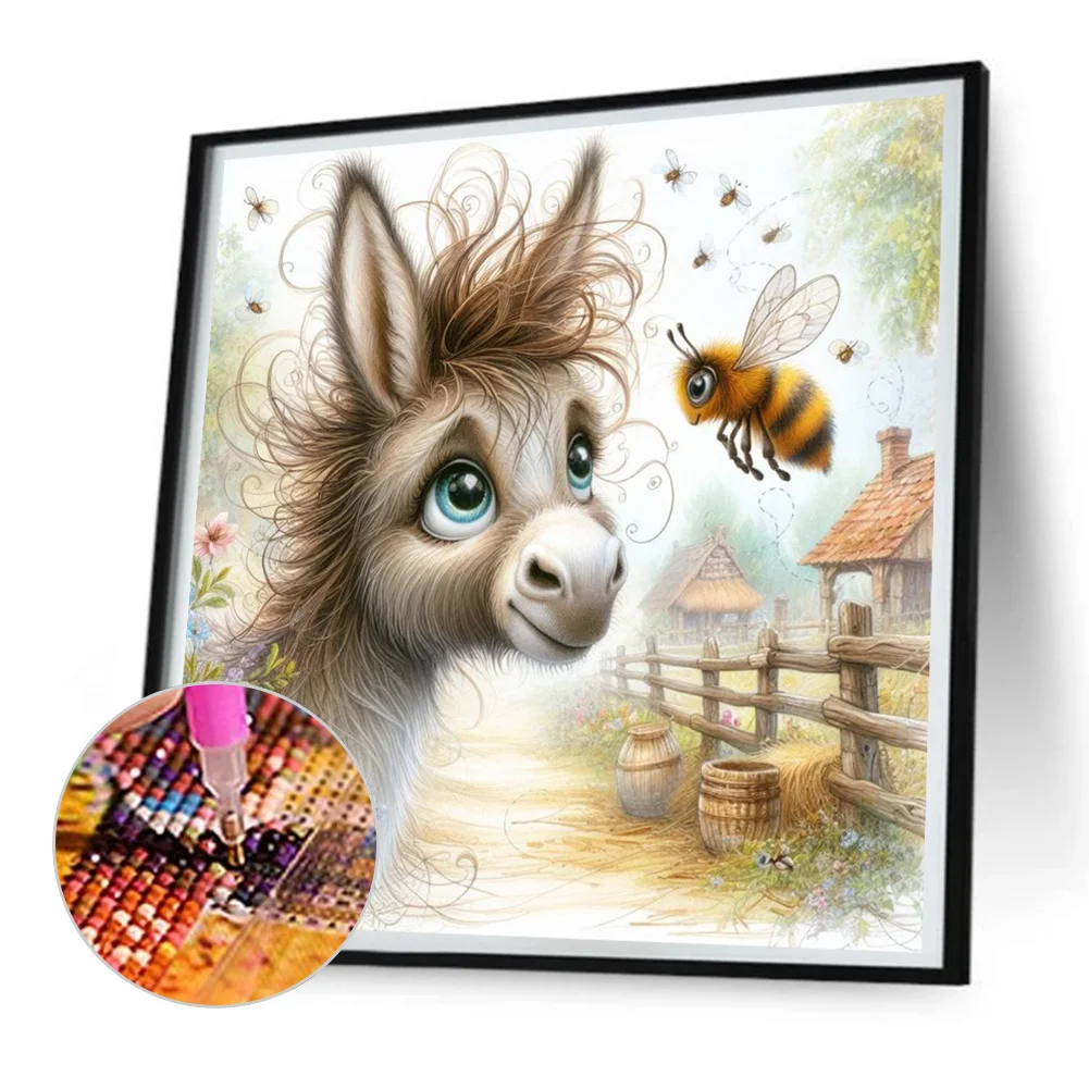 Diamond Painting - Full Round Drill - Donkey(Canvas|30*30cm)