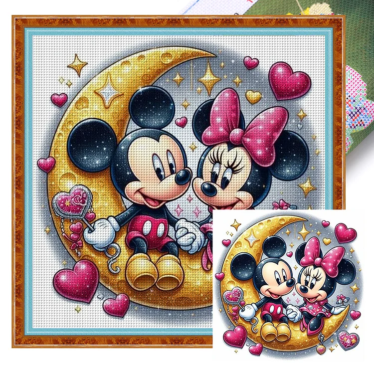 『YiShu』Mickey Minnie - 11CT Stamped Cross Stitch(40*40cm)