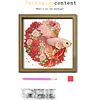 Diamond Painting Special Shaped Drill Roses and Goldfish With Frame(8.46x8.46inch)