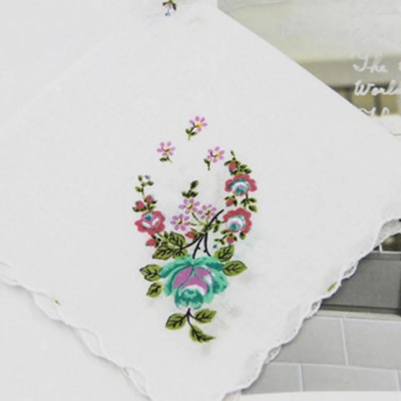 Handkerchiefs Women Printing Cute Square Towel Pocket Womens Elegant Simple Wipe Sweat Soft Cotton Trendy Casual Ladies 2020 New