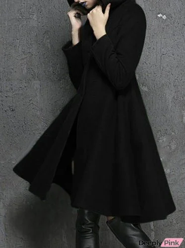 Women's Dresses Solid Pocket Long Sleeve Hooded Dress