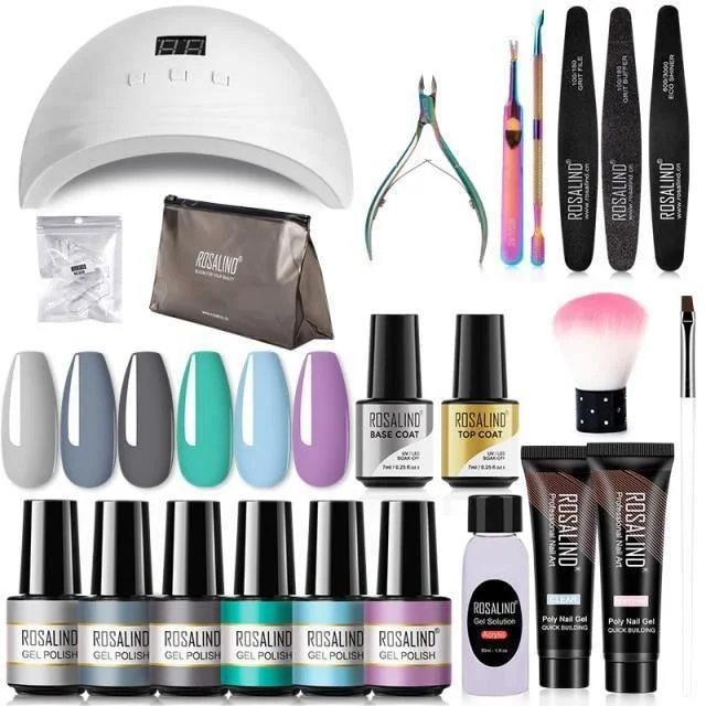 Glamour Night - Nail Gel Kit / UV Lamp Included