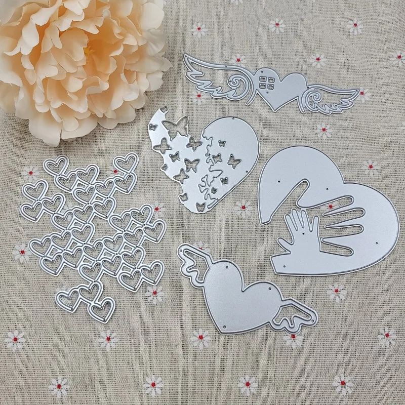 Nigikala Heart Metal Cutting Dies Scrapbooking Stencil Heart Die Cut Decoration DIY Embossing Album Paper Cards Gift