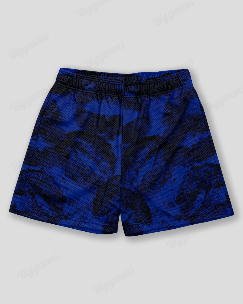 Plus Size Men's Lip Print Graffiti Print Sports Mesh Quick Dry Shorts