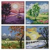(4pcs) Seasons-14CT Stamped Cross Stitch 16*16cm(Bundle Sale)