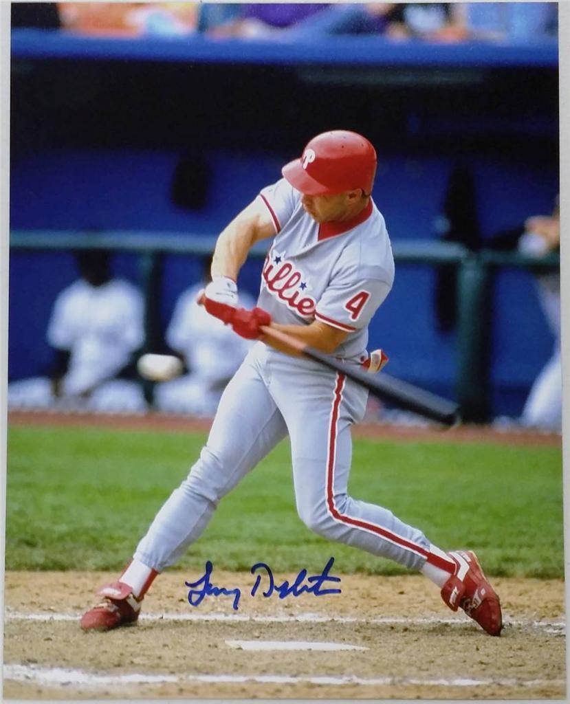 LENNY DYKSTRA SIGNED 8x10 Photo Poster painting Philadelphia Phillies (B)