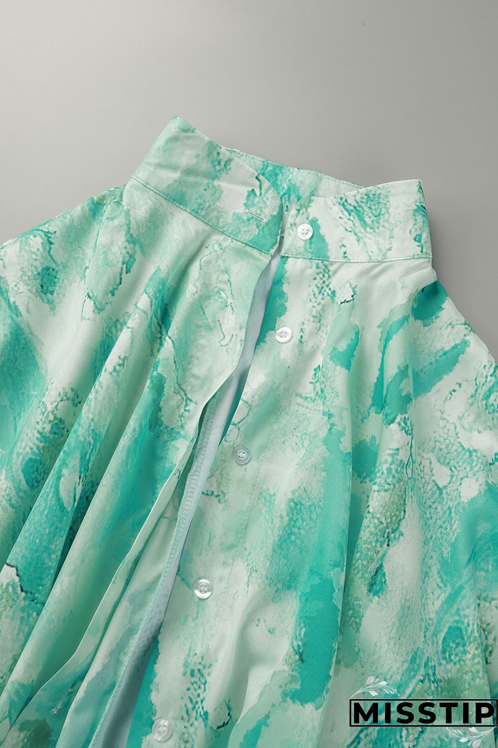 Grey Casual Street Print Patchwork Buckle Asymmetrical Turtleneck Plus Size Tops