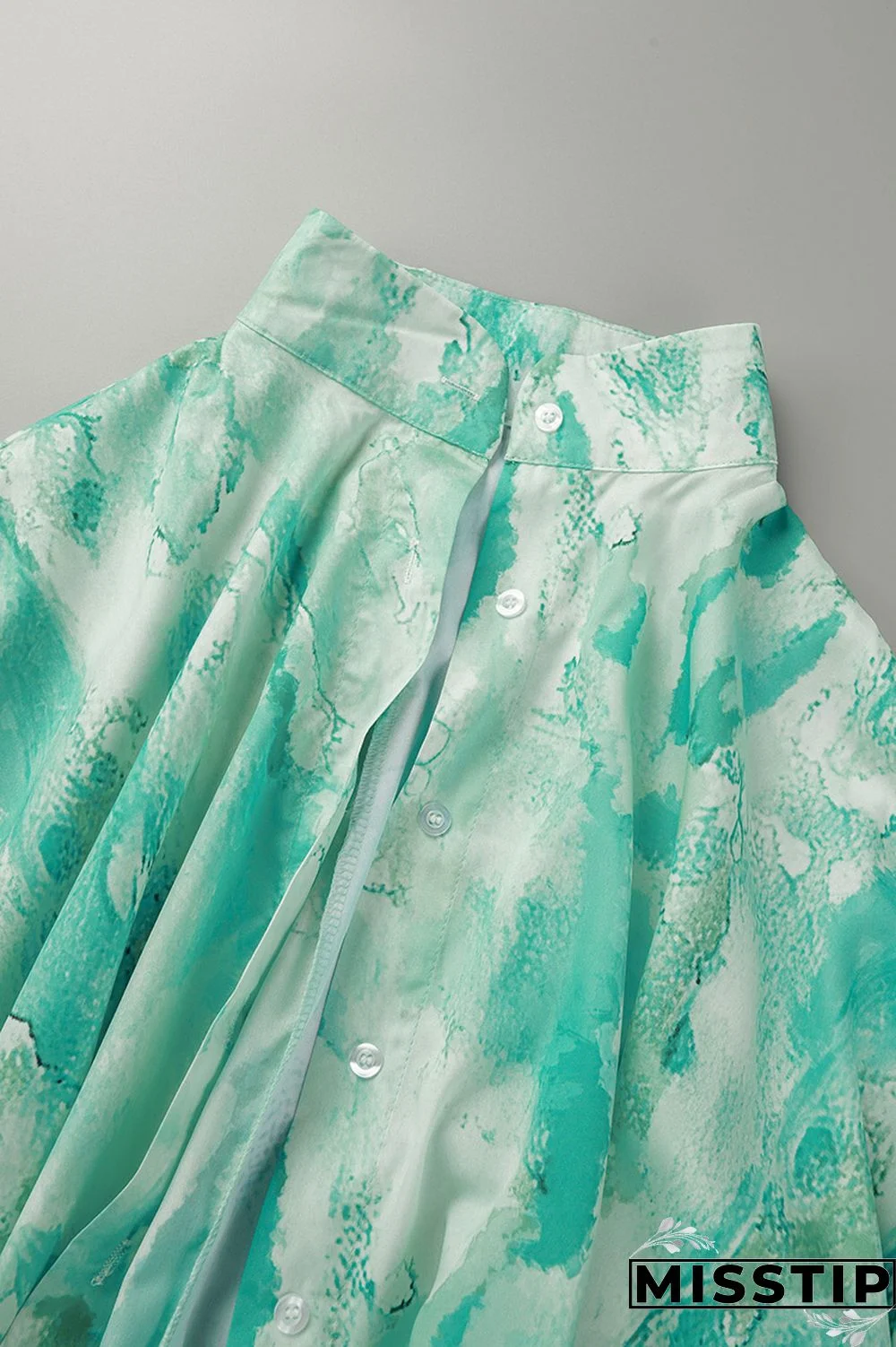 Grey Casual Street Print Patchwork Buckle Asymmetrical Turtleneck Plus Size Tops