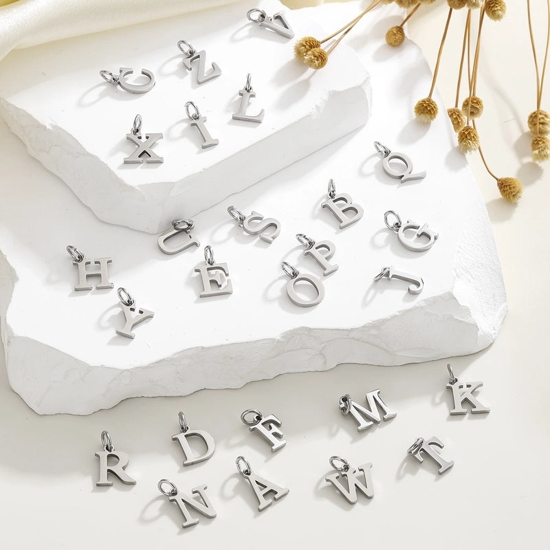 1 Piece Titanium Steel Letter Beads Jewelry Accessories
