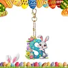 (US Only)PET Double Sided Special Shaped Easter Alphabet DIY Diamond Painting Keychain
