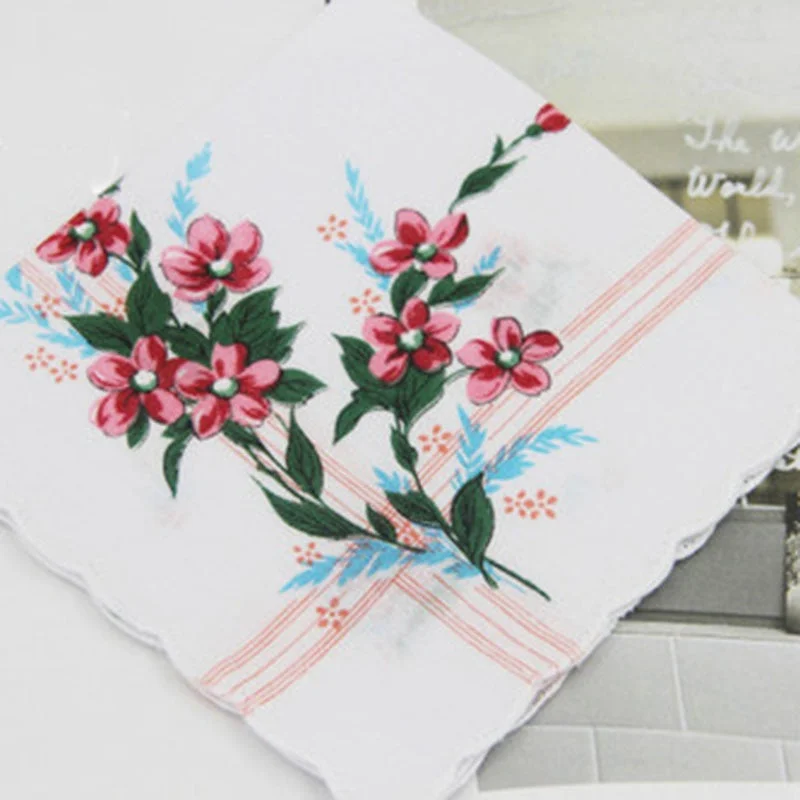 Handkerchiefs Women Printing Cute Square Towel Pocket Womens Elegant Simple Wipe Sweat Soft Cotton Trendy Casual Ladies 2020 New