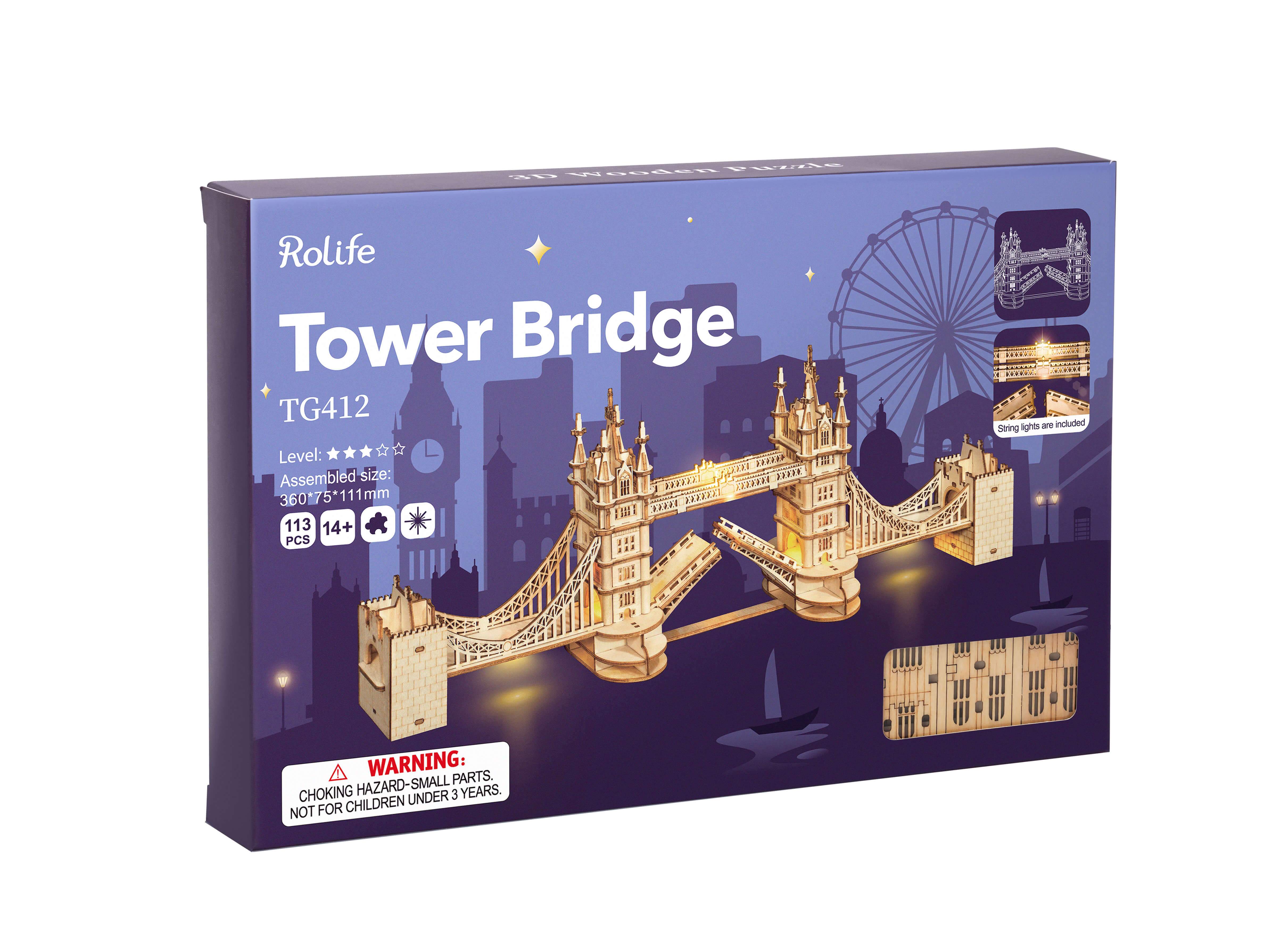 Robotime Jogo De Puzzle De Madeira Diy 3d Torre Da Ponte, Big Ben