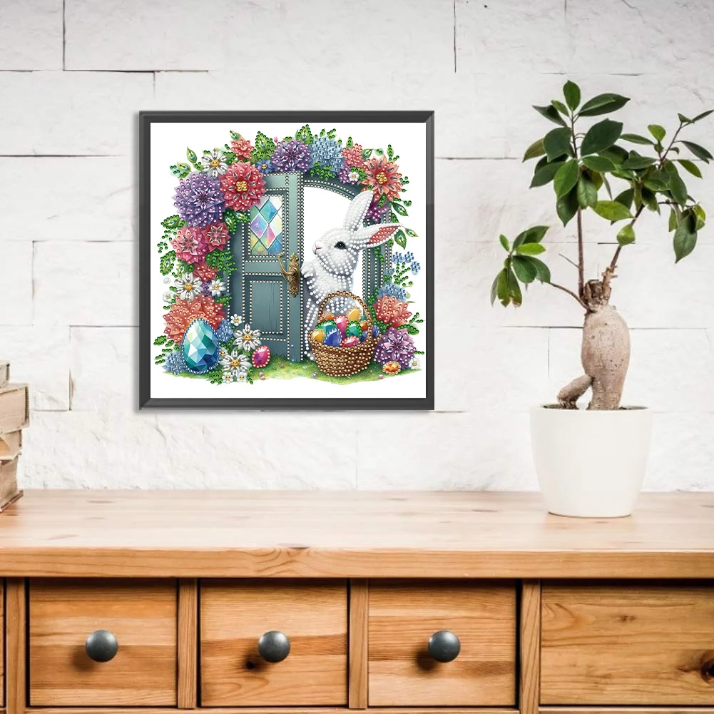 Diamond Painting - Partial Special Shaped Drill - Garden Rabbit(Canvas|30*30cm)