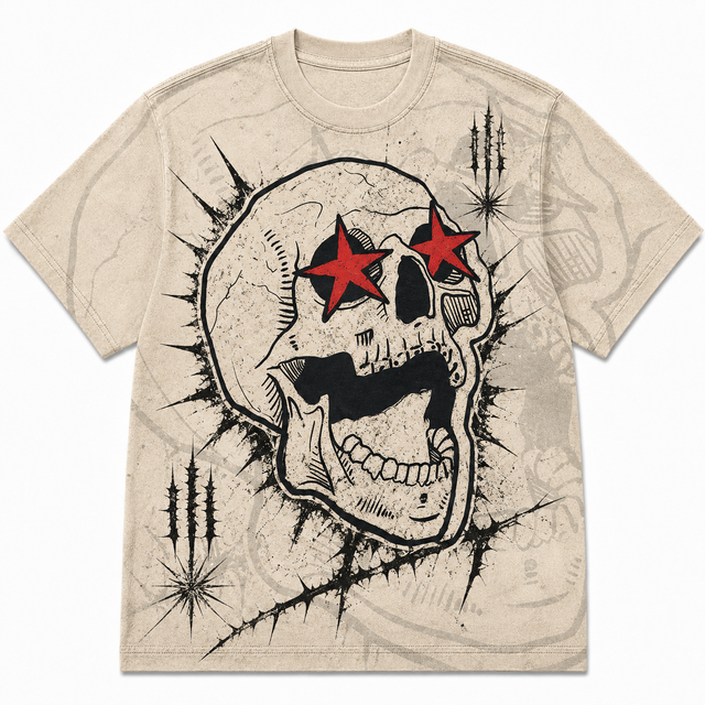 Street Star Skull Cotton T-Shirt