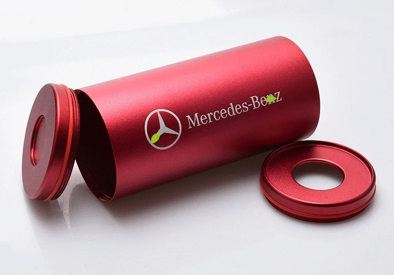 High-end car logo metal cylinder tissue box