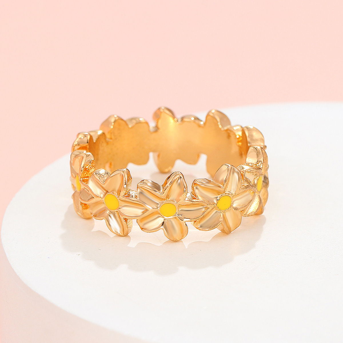 Flower Gold Plated Ring
