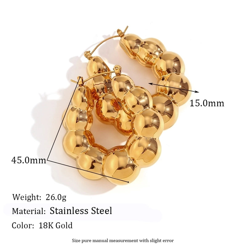 1 Pair Vintage Style Minimalist Classic Style Solid Color Plating 304 Stainless Steel 18K Gold Plated Earrings4