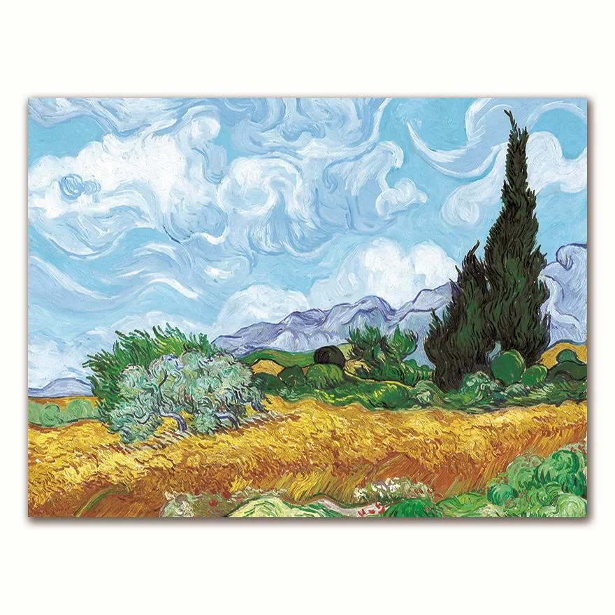 Van Gogh Oil Painting Works Sunflower Apricot Abstract A4 A3 A2 Canvas Art Print Poster Picture Wall House Decoration Murals