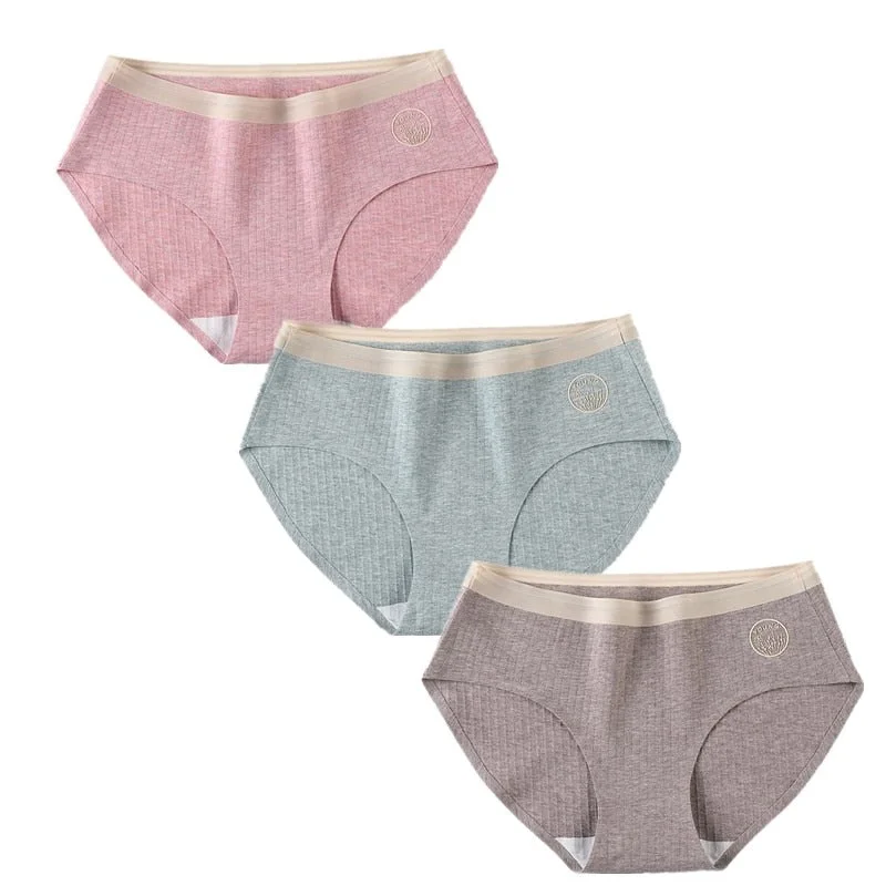 3 Pcs/Set Sexy Seamless Cotton Underwear Women Panty Soft Panties For Female Skin-friendly Panty Comfort Lingerie Women's Briefs