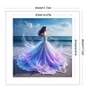 Beach Dress Girl-11CT Stamped Cross Stitch 45*45cm/17.72*17.72in
