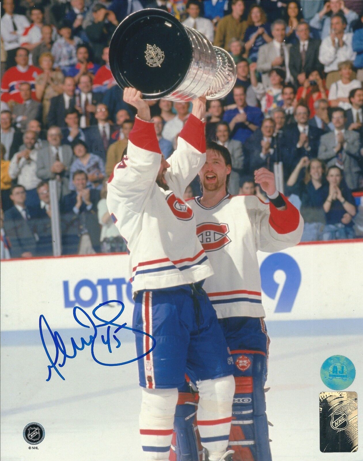 Signed 8x10 GILBERT DIONNE Montreal Canadiens Autographed Photo Poster painting - COA