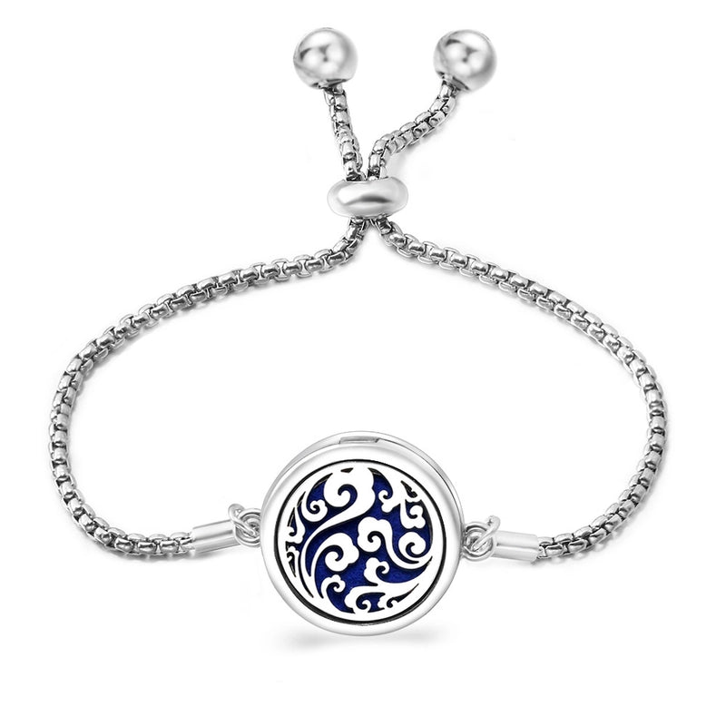 Fashion Angel Wings Aromatherapy Pendant Bracelet Essential Oil Diffuser Stainless Steel Bracelet Adjustable Women Simple