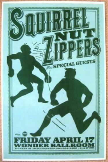 SQUIRREL NUT ZIPPERS 2009 Gig POSTER Portland Oregon Concert