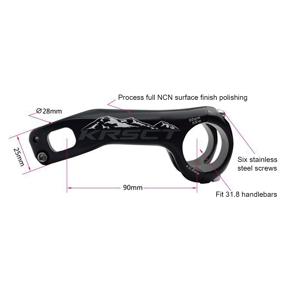 

Bicycle Stem Mountain Bike Ultralight 28.6X31.8mm Handlebar Aluminum Stems, Multicolor, 501 Original