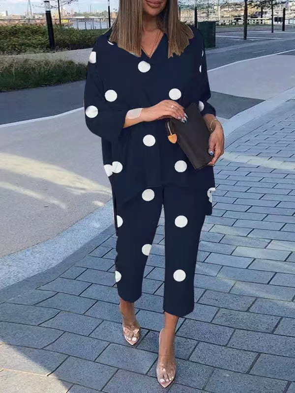 Mature Women's Cotton And Linen Printed Loose Plus Size Suit