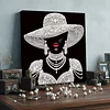 DIY Pearl Painting Lady with Red Lips for Home Wall Decor with Frame(25x25cm)