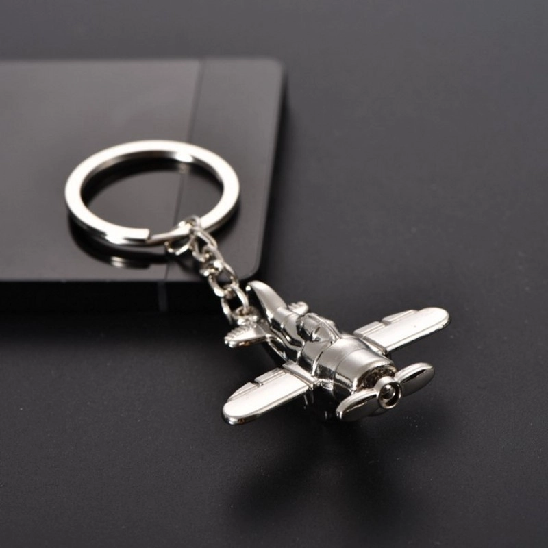 Modern Style Artistic Airplane Metal Unisex Bag Pendant Keychain