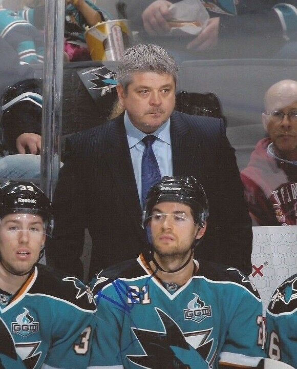 Todd McLellan signed San Jose Sharks 8x10 Photo Poster painting autographed