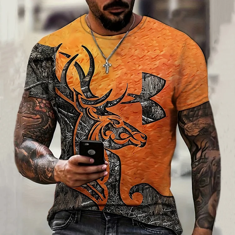 Men's All Over Printed Hunting Pattern T-Shirt