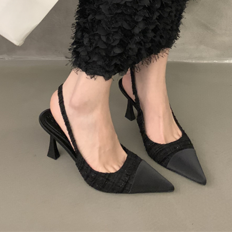 New Summer Casual Fashion Shallow Pointed Toe Sandals Solid Color Sexy Elegant Comfortable Stiletto Heels NO:M10-1