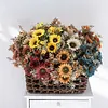 9 Stems Artificial Sunflower Bunch Autumn Home Interior Table Styling Wedding Floral Decor