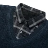 Men's Fake Two-piece Warm Knitted Bottoming Shirt