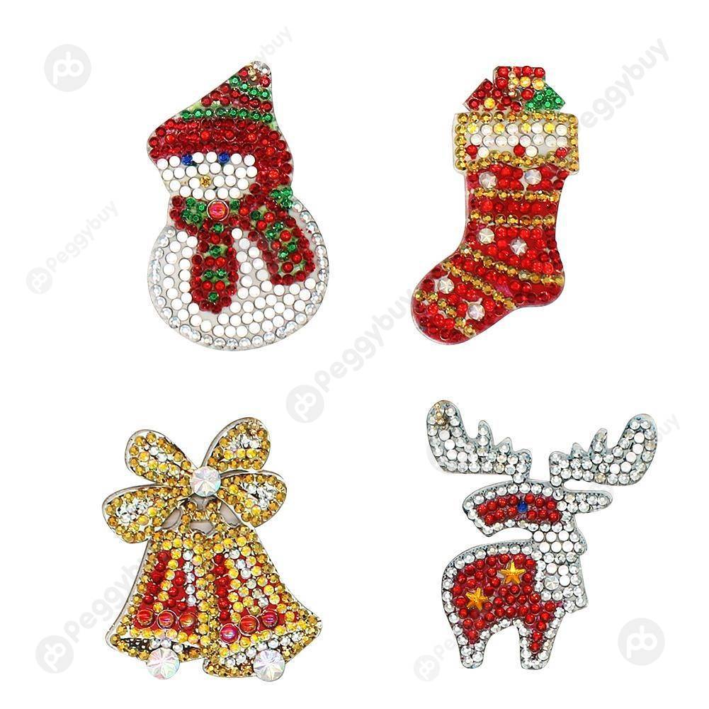 

4pcs Christmas Decorations-DIY Creative Diamond Keychain, 501 Original